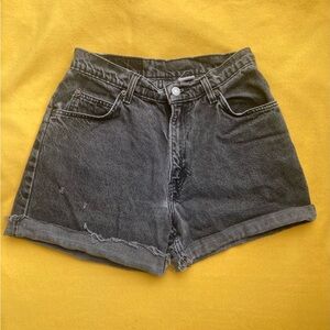 Classic Black Denim Shorts